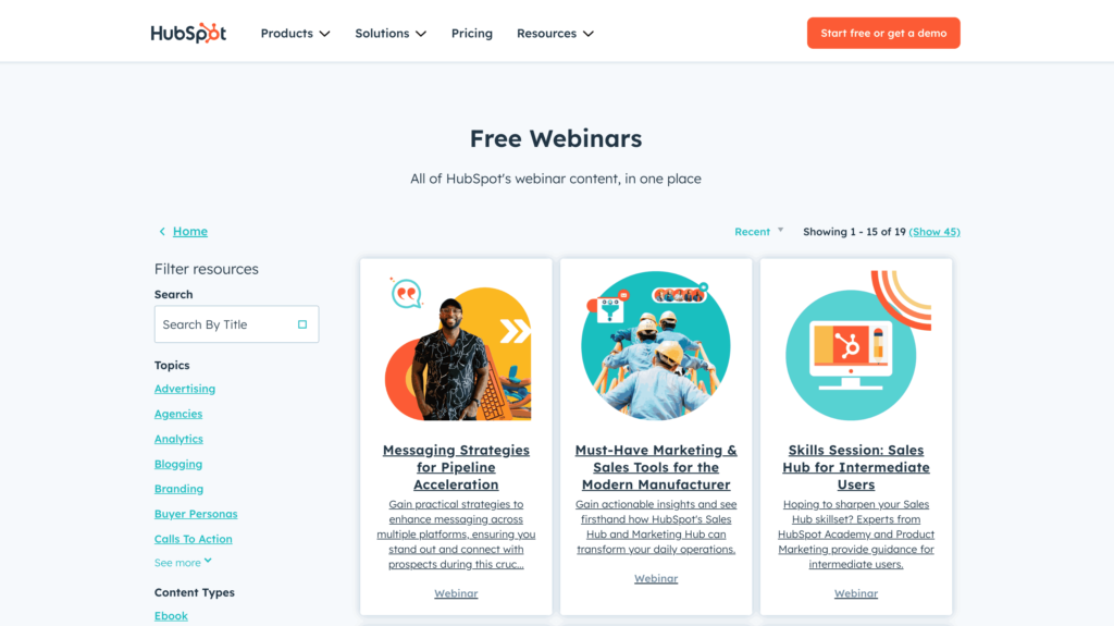 ree webinars in HubSpot