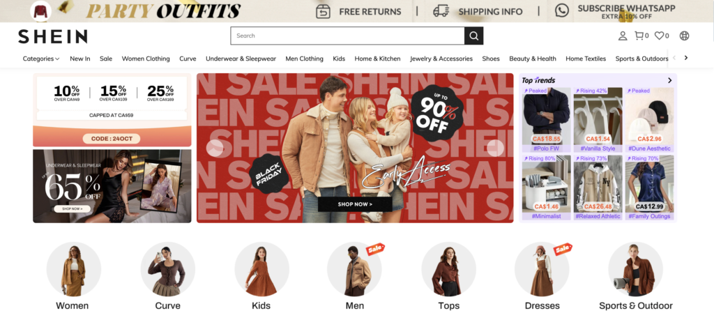 first time customer discounts with shein